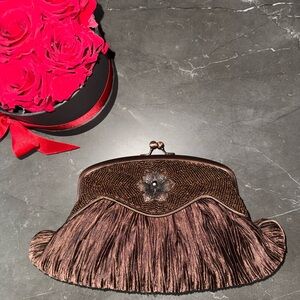 Carlo Fellini Clutch with Floral Accent